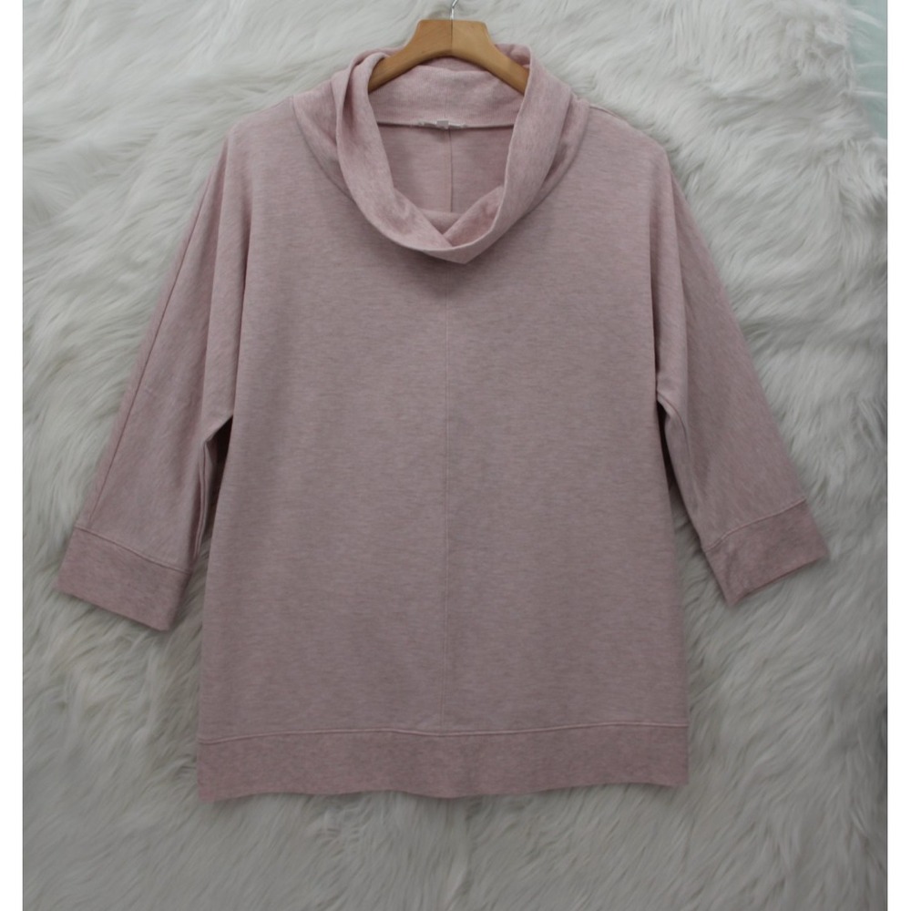 Haven Well Within Sweatshirt Top Heathered Pink Cowl Neck Lounge Minimalist M